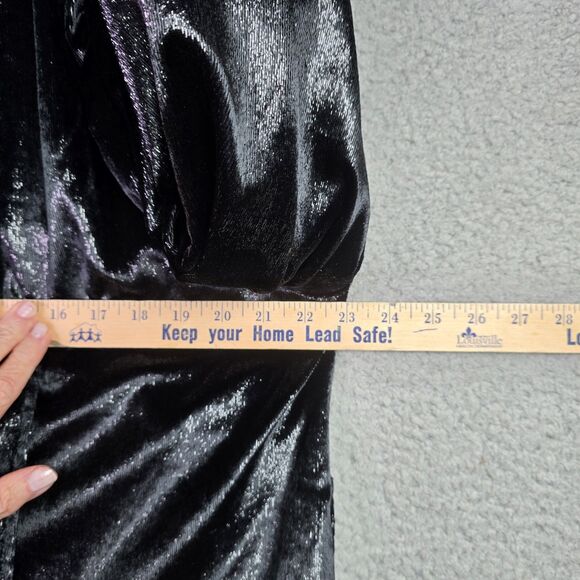 Kendall Kylie Black Sparkle Velvet Ruched Shoulders Party Jacket Size 14 16 NWT - Picture 7 of 16